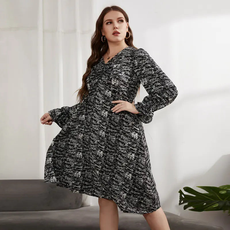 Summer V-neck Long-sleeved Dresses for Women