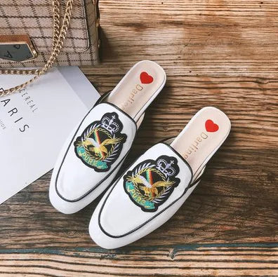 Embroidered Mule Shoes for Stylish Comfort