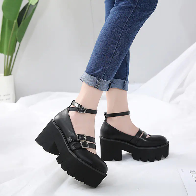 Fashionable Chunky Heel Platform Shoes for Women