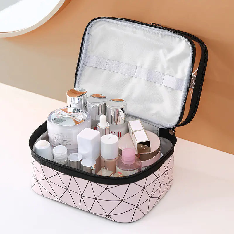 Multifunctional Double Transparent Cosmetic Bag for Travel