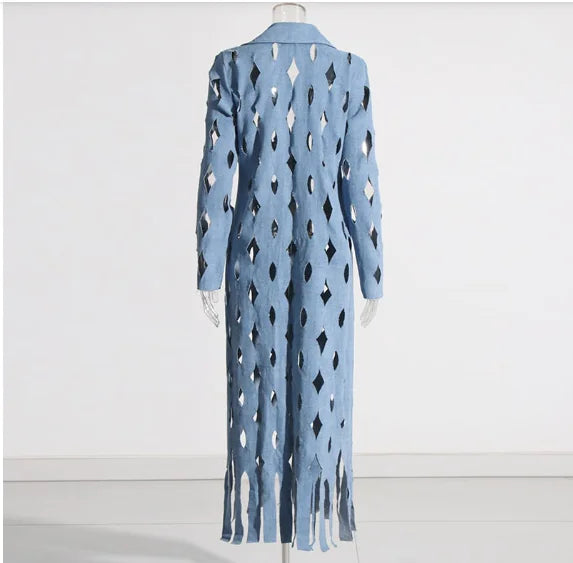 Women’s Denim Tassel Cardigan