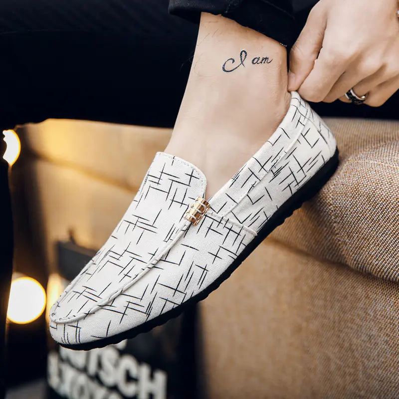 Men's Summer Canvas Slip-On Loafers Casual Shoes